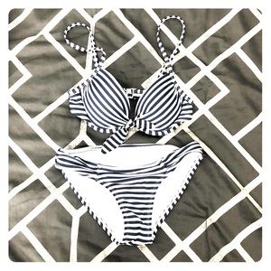 Navy striped bikini